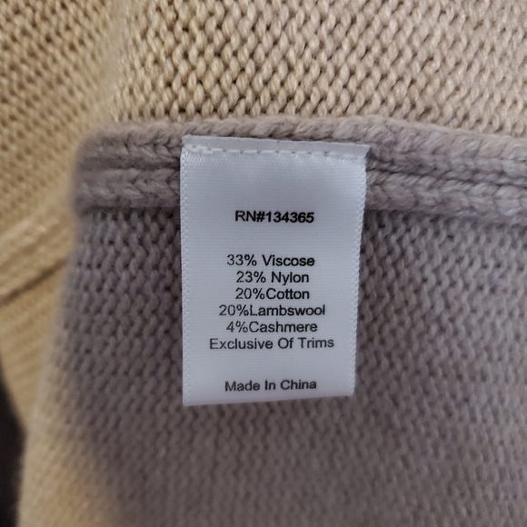 Sigrid Olsen Signature Open Front Cardigan Duster Leather Trim - Picture 11 of 12